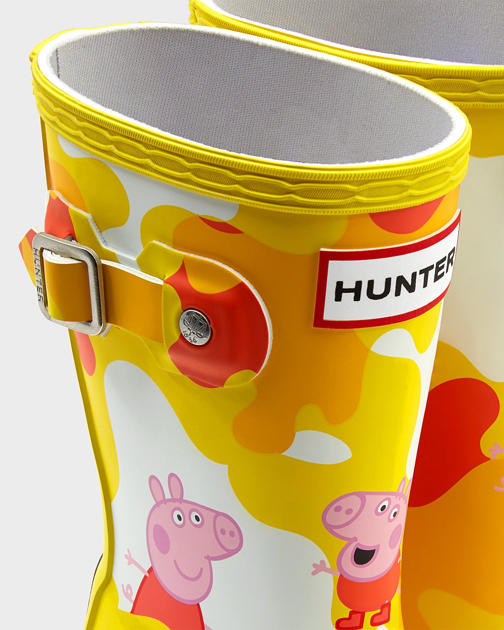 Hunter Original Little Peppa Pig Rain Boots - For Sale Cheap Kids Yellow - CIUNZQ268